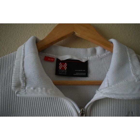 Women’s White Spyder Core Sweater Zip Up Jacket Size XL Stains - Picture 4 of 9